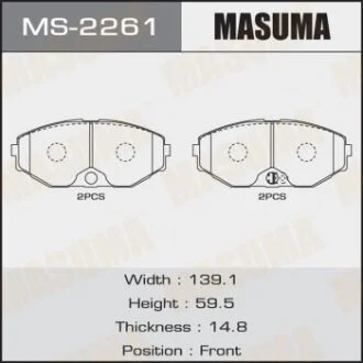 Колодки тормозные передн FIAT DUCATO (06-16), NISSAN MAXIMA MASUMA MS-2261