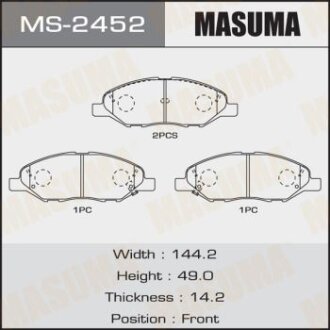 Колодки гальмівні передн Nissan Note (05-12), Tida (04-12) MASUMA MS-2452