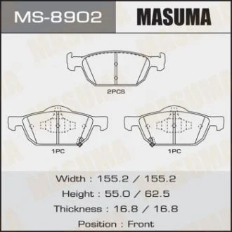 Колодки гальмівні передн Honda Accord, Civic (08-) MASUMA MS-8902