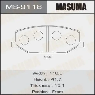 Колодки гальмівні MASUMA MS-9118