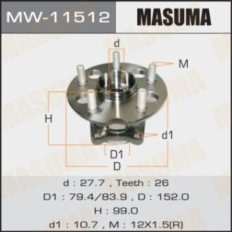 Ступица колеса TOYOTA RAV4 00- зад. MASUMA MW-11512