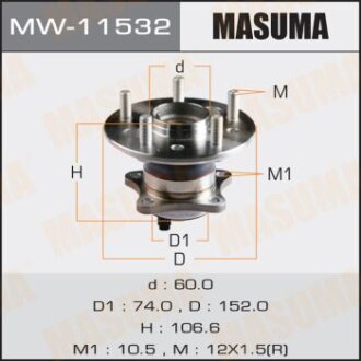 Ступица колеса TOYOTA CAMRY(V50) зад. с АВС MASUMA MW-11532