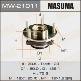 Ступица с подшипником NISSAN QASHQAI перед. MASUMA MW-21011