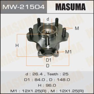 Ступица колеса NISSAN X-TRAIL/JUKE/QASHQAI/QASHQAI+2/SERENA/X-TRAIL 08- зад. MASUMA MW21504