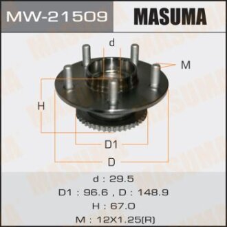 Маточина колеса заднього у зборі з підшипником Nissan Primera (02-07) MASUMA MW-21509