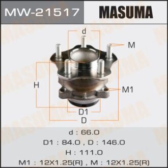 Ступица с подшипником NISSAN JUKE/X-TRAIL/ 06- задн. MASUMA MW-21517