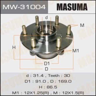 Ступица с подшипником MITSUBISHI PAJERO 06- передн. MASUMA MW31004