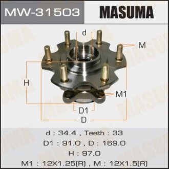 Ступичный узел Mitsubishi Montero, V63W, V64W, V65W, V66W, V67W, V68W, V73W, V74W, V75W, V76W, V77W MASUMA MW-31503