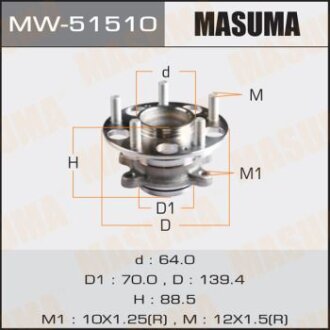 Ступица колеса HONDA CIVIC 06- зад. с АВС MASUMA MW-51510