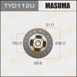 Диск сцепления TOYOTA CALDINA/CELICA/CROWN/HIACE/HILUX/LAND CRUISER PRADO/MARK II/SUPRA 97- MASUMA TYD112U