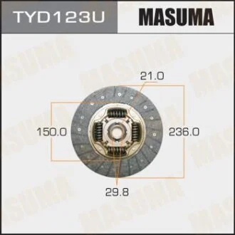 Диск сцепления TOYOTA AVENSIS/CALDINA/CAMRY/CORONA/DYNA/RAV4/VISTA 92- MASUMA TYD123U