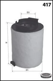 ФІЛЬТР ПОВІТРЯ VW POLO/SKODA FABIA II 1.2TSI, 1.2TDI-1.6TDI 06/09- MECAFILTER EL9318