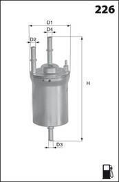 ФІЛЬТР ПАЛИВА SEAT CORDOBA, IBIZA III, SKODA FABIA I, FABIA I PRAKTIK, FABIA II 1.0-3.6 01.98- MECAFILTER ELE6101
