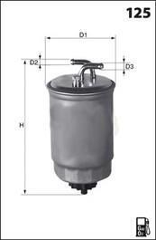 ФІЛЬТР ПАЛИВА HONDA ACCORD V, ACCORD VI, CIVIC VI, VW CADDY I, GOLF II, 1.3D-2.4D 12.78-12.02 MECAFILTER ELG5212