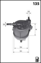 ФІЛЬТР ПАЛИВА CITROEN NEMO/MINIVAN, XSARA, FORD FIESTA V, MAZDA 2, PEUGEOT 206 1.4D 09.01- MECAFILTER ELG5242