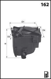 ФІЛЬТР ПАЛИВА CITROEN BERLINGO, FIAT SCUDO, FORD FIESTA V, PEUGEOT 206 1.6D 10.03-06.09 MECAFILTER ELG5297