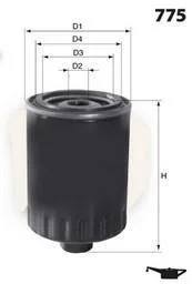 ФІЛЬТР МАСТИЛА AUDI A2/SEAT CORDOBA/TOLEDO/ SKODA 79, D2= 3/4-16, 62, 72, 92" MECAFILTER ELH4213