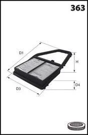 Повітряний фільтр MECAFILTER ELP9042