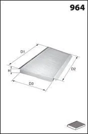 Фільтр, повітря у салоні MECAFILTER ELR7085