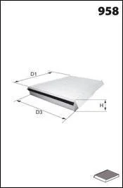 Фільтр, повітря у салоні MECAFILTER ELR7094