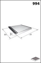 Фільтр, повітря у салоні MECAFILTER ELR7126