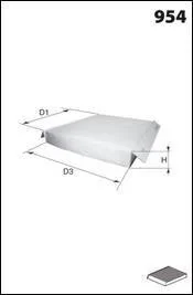 Фільтр, повітря у салоні MECAFILTER ELR7195