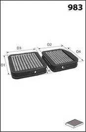 Фільтр, повітря у салоні MECAFILTER JKR7088