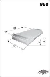 Фільтр, повітря у салоні MECAFILTER JLR7039