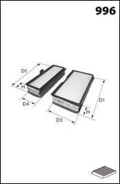 Фільтр, повітря у салоні MECAFILTER JLR7064