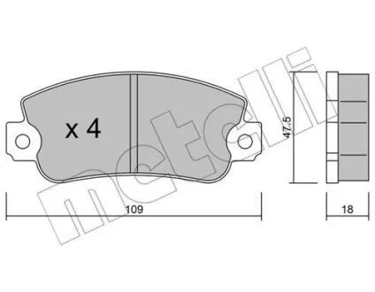 Комплект тормозных колодок, дисковый тормоз Metelli 22-0033-0