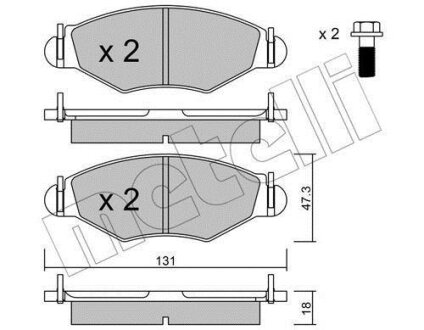 Колодки тормозные дисковые, комплект Metelli 2202541
