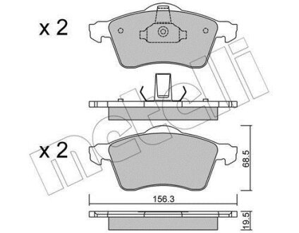 Комплект тормозных колодок, дисковый тормоз Metelli 22-0263-0