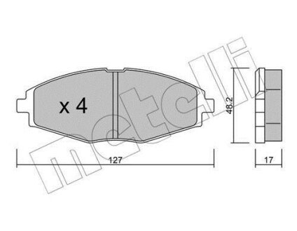 Колодки тормозные дисковые, комплект Metelli 22-0293-0