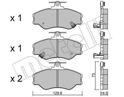 Комплект гальмівних накладок, дискове гальмо Metelli 22-0366-0