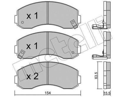 Комплект гальмівних накладок, дискове гальмо Metelli 22-0377-0
