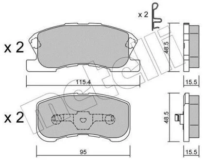Колодки гальмівні дискові, комплект Metelli 22-0381-0