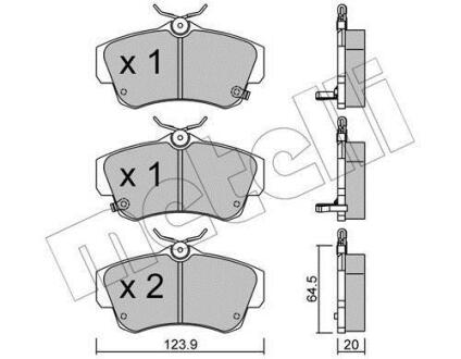 Комплект гальмівних колодок (дискових) Metelli 22-0521-0