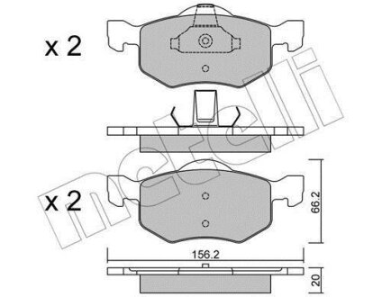 Комплект гальмівних накладок, дискове гальмо Metelli 22-0609-0