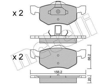 Комплект гальмівних накладок, дискове гальмо Metelli 22-0609-0