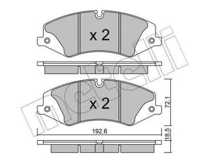 Комплект гальмівних накладок, дискове гальмо Metelli 22-0836-0