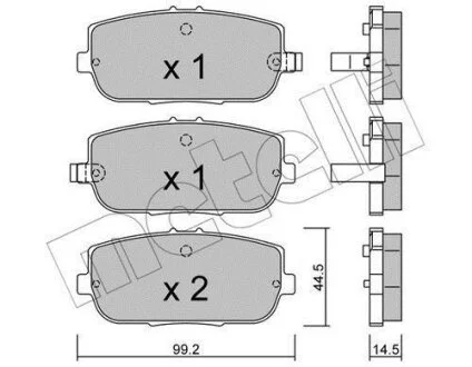 Комплект гальмівних накладок, дискове гальмо Metelli 22-0871-0