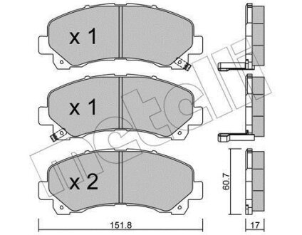 Комплект тормозных колодок, дисковый тормоз Metelli 22-0902-0