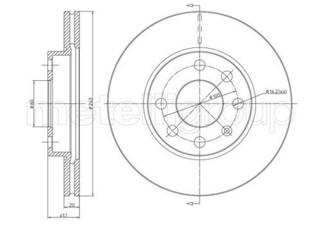Тормозной диск Metelli 230569C