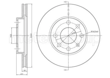 Гальмівний диск Metelli 230569C