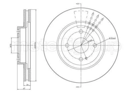 Диск гальмівний Metelli 23-0619