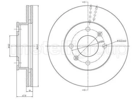 Диск гальмівний Metelli 23-0626
