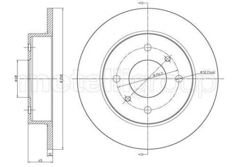 Диск гальмівний Metelli 23-0633