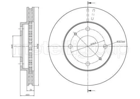Диск гальмівний Metelli 23-0653