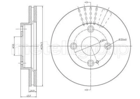 Диск гальмівний Metelli 23-0668C
