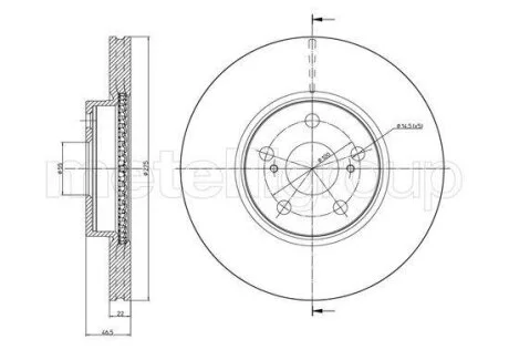 Диск гальмівний Metelli 23-1308C